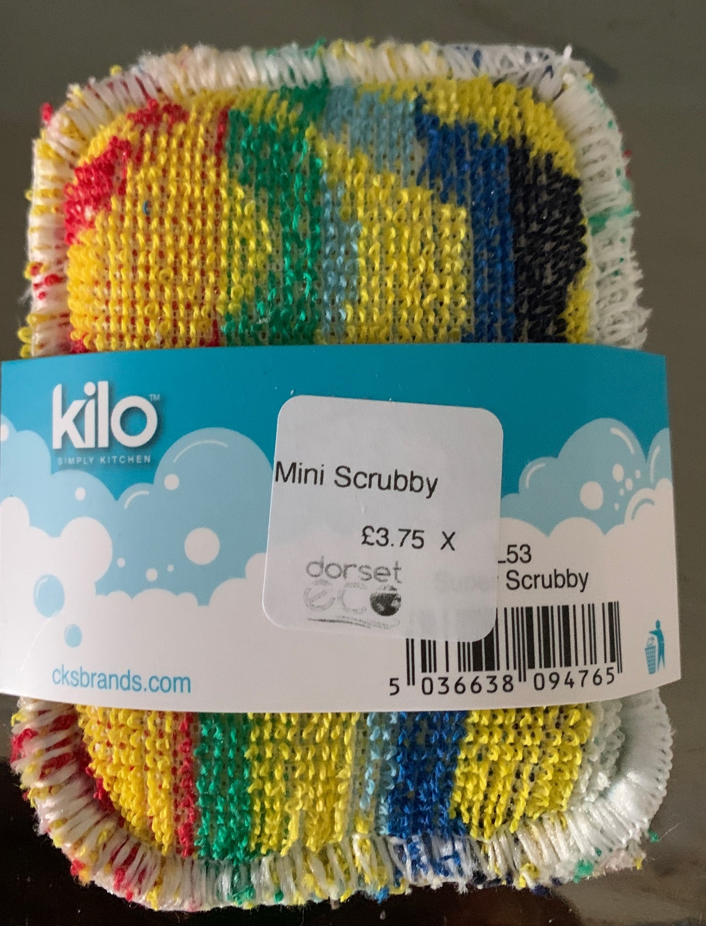 Mini Kilo Super Scrubby durable, striped, machine washable non scratch cleaning pad