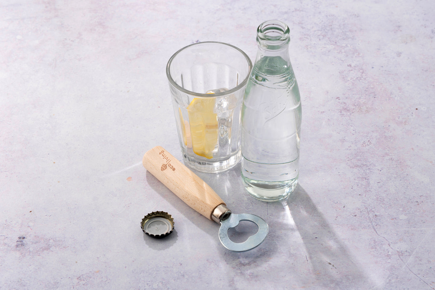 Wooden bottle opener eco-friendly natural wood stainless steel bar tool