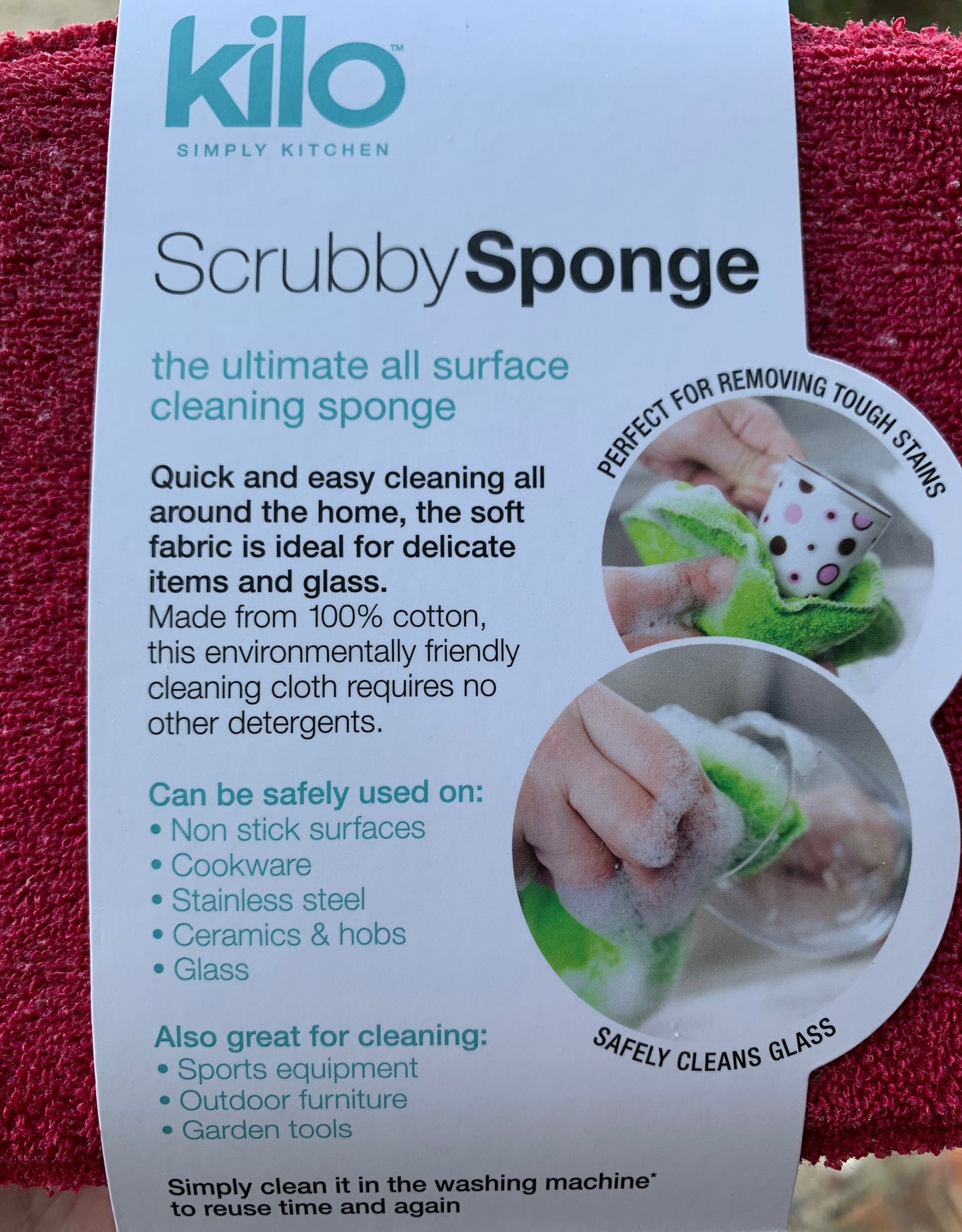 Kilo Scrubby Sponge Red product description eco-friendly kitchen sponge with scrubby non scratch on both sides
