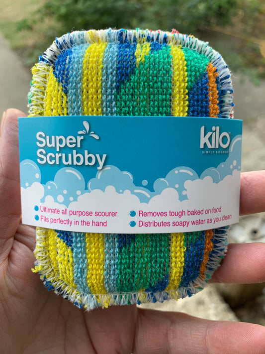 Mini Kilo Super Scrubby durable, striped, machine washable non scratch cleaning pad