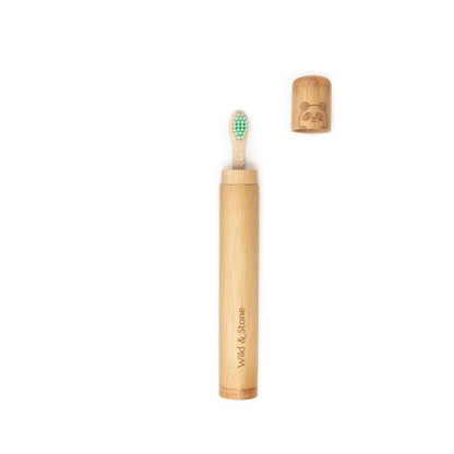 Bamboo toothbrush travel case eco-friendly ventilated storage sustainable