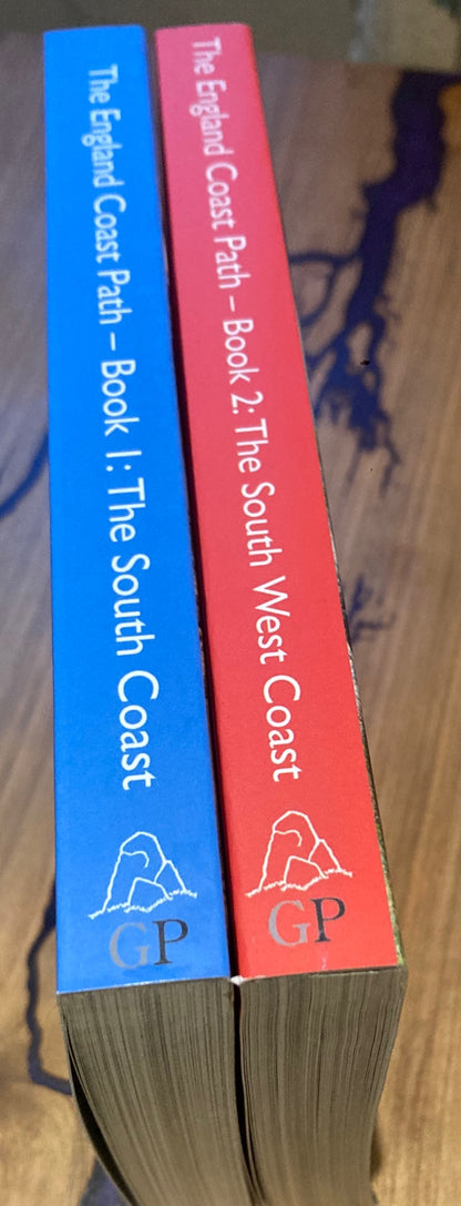 England Coast Path book 1 and book 2 spine