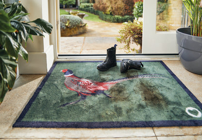 Pheasant doormat eco-friendly recycled Hug Rug country bird design