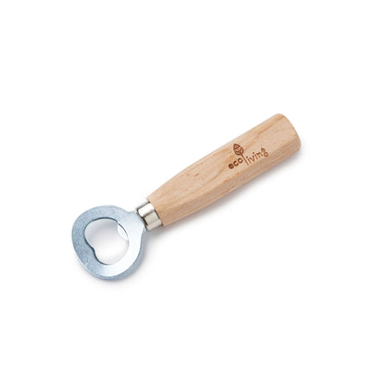Wooden bottle opener eco-friendly natural wood stainless steel bar tool