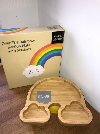 Bamboo baby Weaning Bowl Rainbow with suction plate