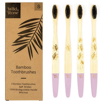 Adult bamboo toothbrush set eco-friendly biodegradable sustainable oral care Soft