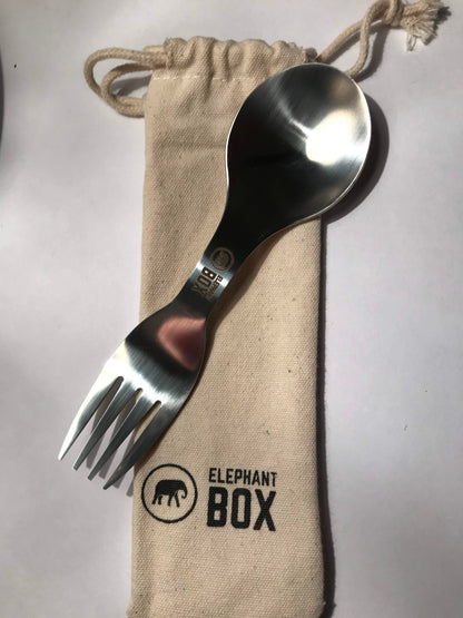 Stainless steel spork reusable Elephant Box eco-friendly travel cutlery