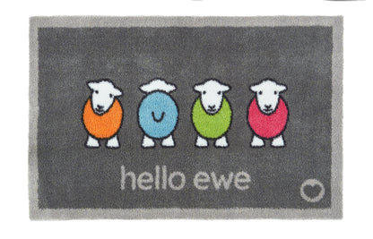 Hello Ewe sheep doormat eco-friendly recycled Hug Rug country design