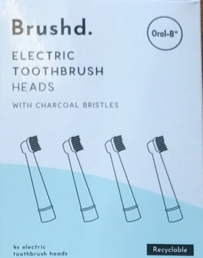 Electric toothbrush heads Brushd eco-friendly plant-based bristles recyclable Charcoal bristles