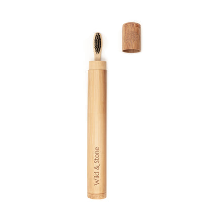 Bamboo toothbrush travel case eco-friendly ventilated storage sustainable