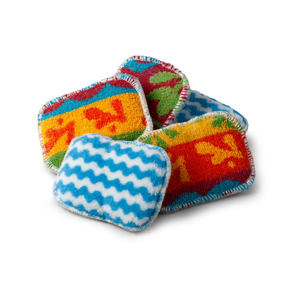 Mini Kilo Super Scrubby Plus durable, striped, machine washable cleaning pad one soft side one non scratch abrasive side.