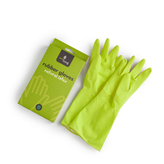 Natural Latex Rubber Gloves (Green/Yellow) image 0