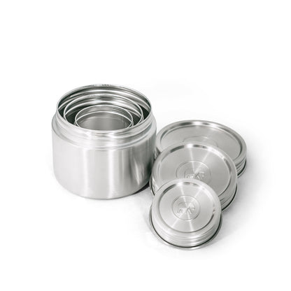 Twist & Lock Leakproof Food Canister Trio  set nest into each other for storage