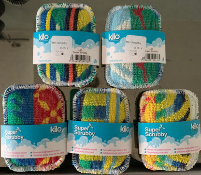 Mini Kilo Super Scrubby durable, striped, machine washable non scratch cleaning pad