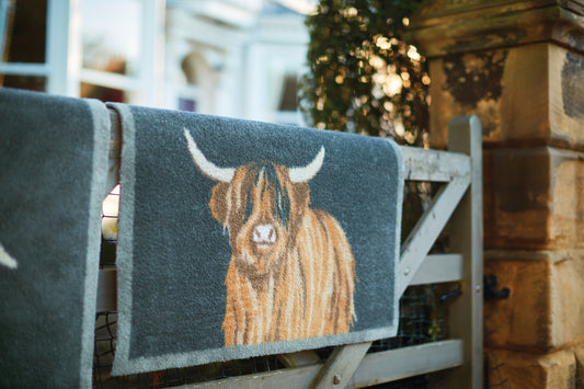 Highland Cow Doormat -Hug Rug image 0